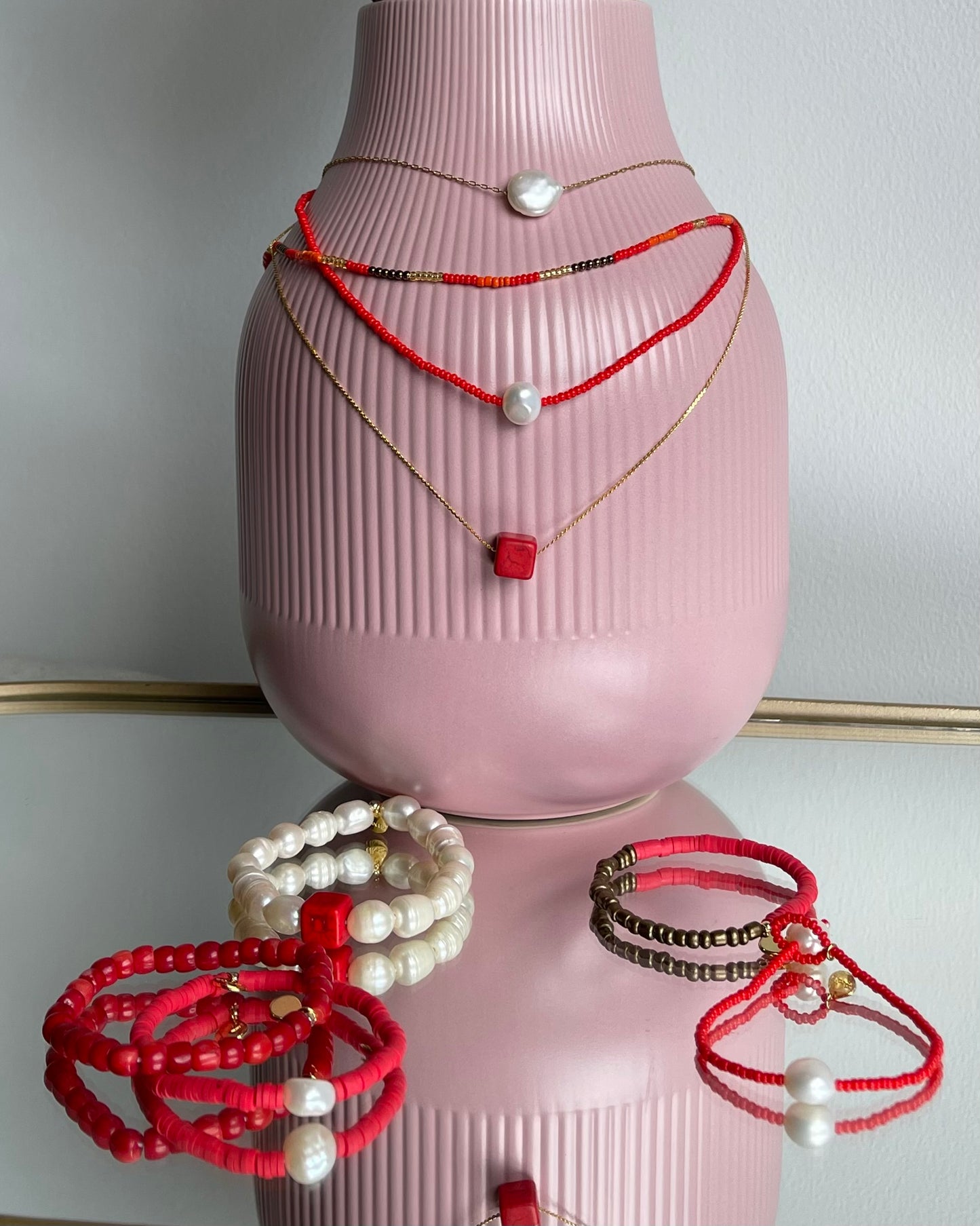 Pearl on gold-filled chain necklace