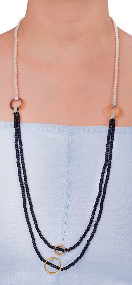 Long black necklace
