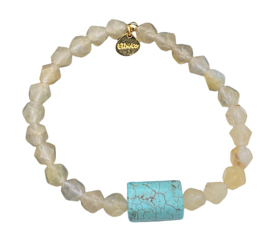 Quartz bracelet with Chrisopholia